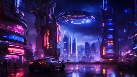 Neon Light Night City wallpaper