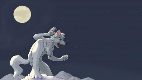Moonlit Transformation of a Furry Creature wallpaper