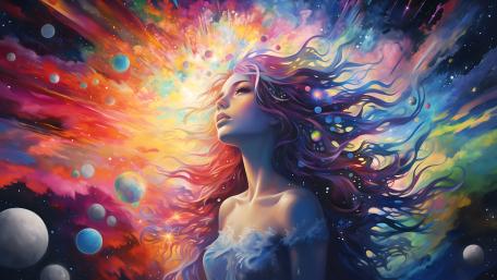Cosmic Dreamscape Goddess wallpaper