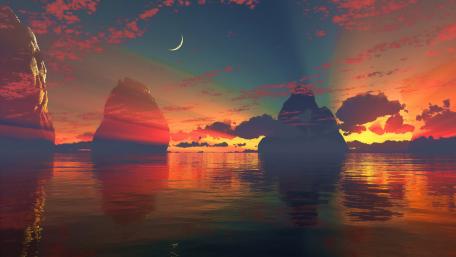 Sunset Over Enchanted Waters wallpaper