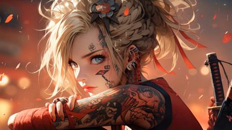 Warrior Maiden in a World of Fire wallpaper