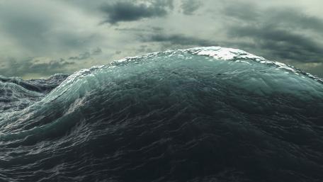 Majestic Ocean Waves Frozen in Time wallpaper