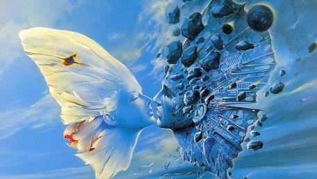 Mystical Kiss of Soul Connection wallpaper