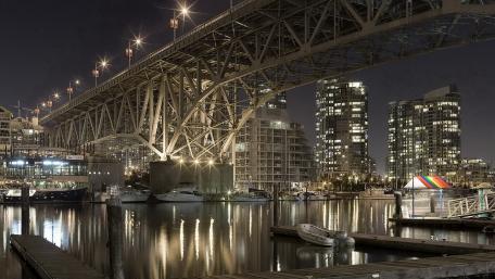 Sparkling City Nights Under the Bridge wallpaper