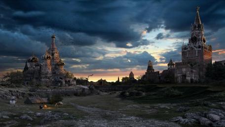 Post-Apocalyptic Fantasy Moscow Landscape wallpaper