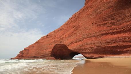 Majestic Red Rock Arch by the Sea wallpaper