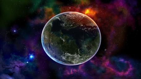 Vibrant Cosmic Planetary Scene wallpaper