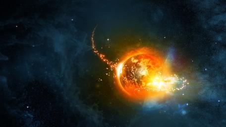 Celestial Fireball in Space wallpaper