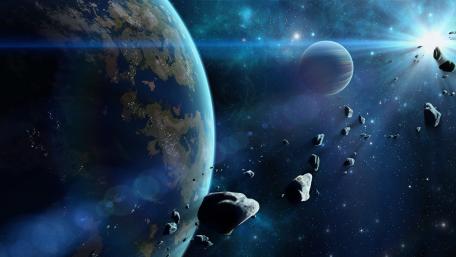 Epic Cosmic Encounter Near Earth wallpaper