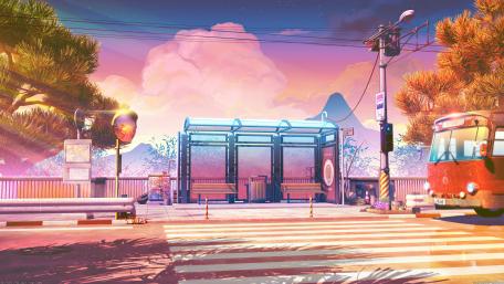 Bus stop wallpaper