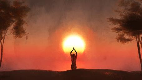 Serenity at Sunrise Gathering Energy and Peace wallpaper