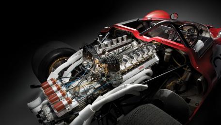 Classic Ferrari Engine Detail Wallpaper in 4K Resolution wallpaper