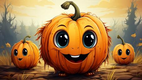 Spooky Cute Halloween Pumpkins wallpaper