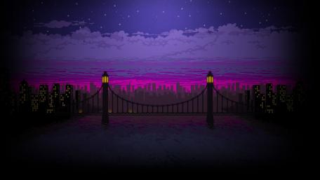 Enchanted Night Over Pixel Bridge wallpaper