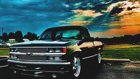 My 1989 Chevy Silverado at a car show wallpaper