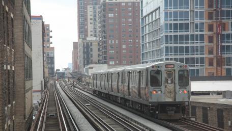 Chicago 'L' Orange Line Train wallpaper