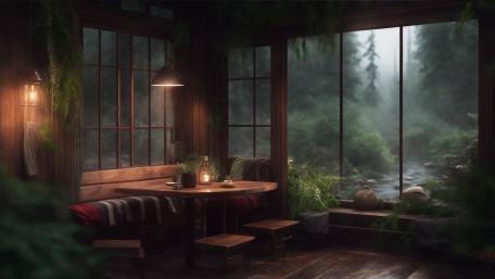 Rustic Riverside Retreat wallpaper