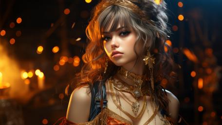 Enchantress of the Ember Glow wallpaper