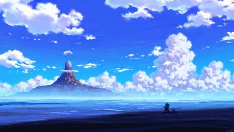 Fantasy Sky Island Adventure Scene wallpaper