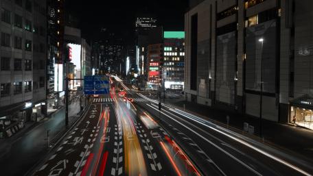 Nighttime Symphony of Urban Lights wallpaper