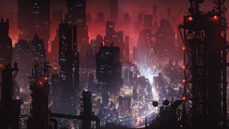 Cyber city wallpaper