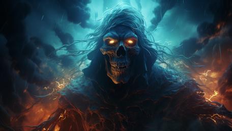 Glowing Eyed Specter in the Shadows wallpaper