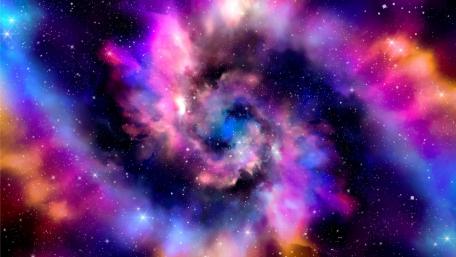 Galactic Whirlwind of Colorful Nebula Dreams wallpaper