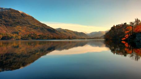 Serene Autumn Reflection at the Loch wallpaper