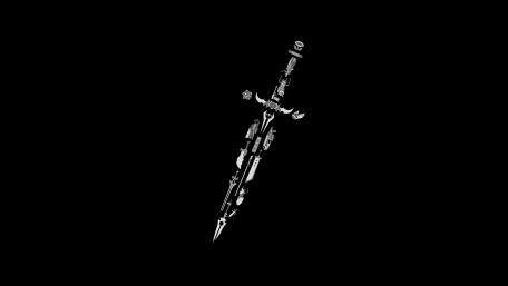 Monochrome Blade on Black Velvet wallpaper