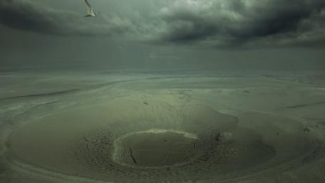 Desolate Desert Aerial View wallpaper