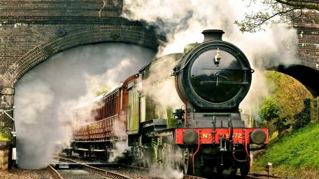 Steam Locomotive Journey Through a Tunnel wallpaper