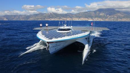 Solar-Powered Ship Innovation for the Future wallpaper