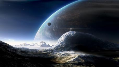 Mystical Alien Landscape Exploration wallpaper