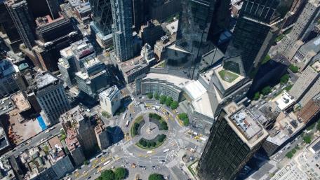 Vibrant City Life from Above wallpaper