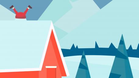 Santa Stuck in the Chimney Wallpaper wallpaper