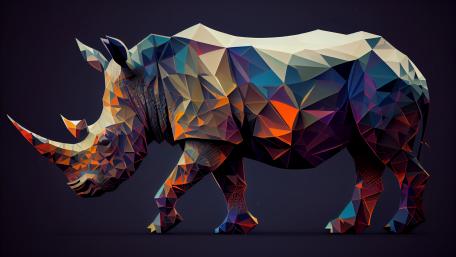 Low-Poly Rhinoceros Artwork wallpaper