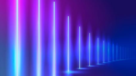 Neon Light Wave in Blue Shades wallpaper