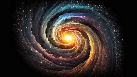 Spiral Galaxy in Vivid Colors wallpaper