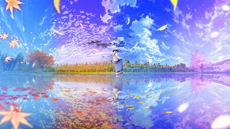 View of the four seasons wallpaper