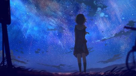 Stargazing Serenity at School's Edge wallpaper
