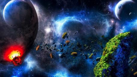Cosmic Journey Through Vibrant Realms wallpaper