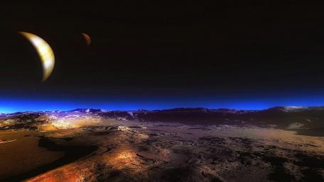 Mystical Alien Desert Landscape wallpaper