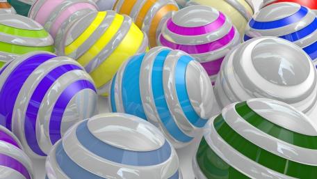 Vibrant 3D Colored Balls Wallpaper wallpaper