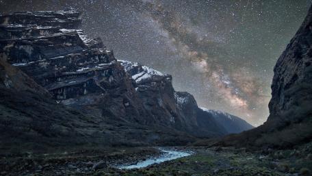 Milky Way over the Himalayas wallpaper