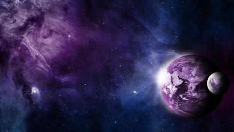Cosmic Beauty of a Purple Planet wallpaper