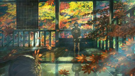 Autumn Reflection Through the Window wallpaper
