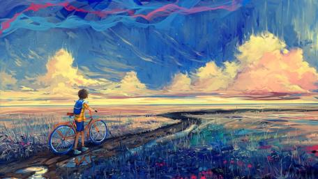 Ride into the Sunset on a Dreamy Evening wallpaper