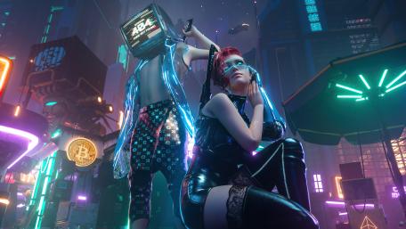 Cyberpunk Odyssey in a Neon Utopia wallpaper