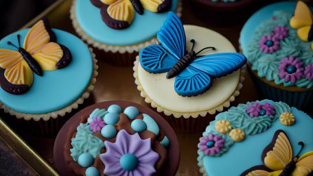 AI generated cupcakes wallpaper