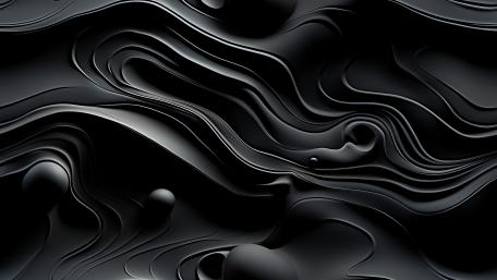 Wavy Black Elegance in AI Art wallpaper